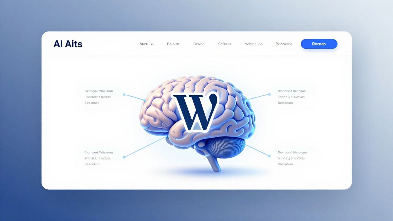 WordPress logo with AI assistant integration.