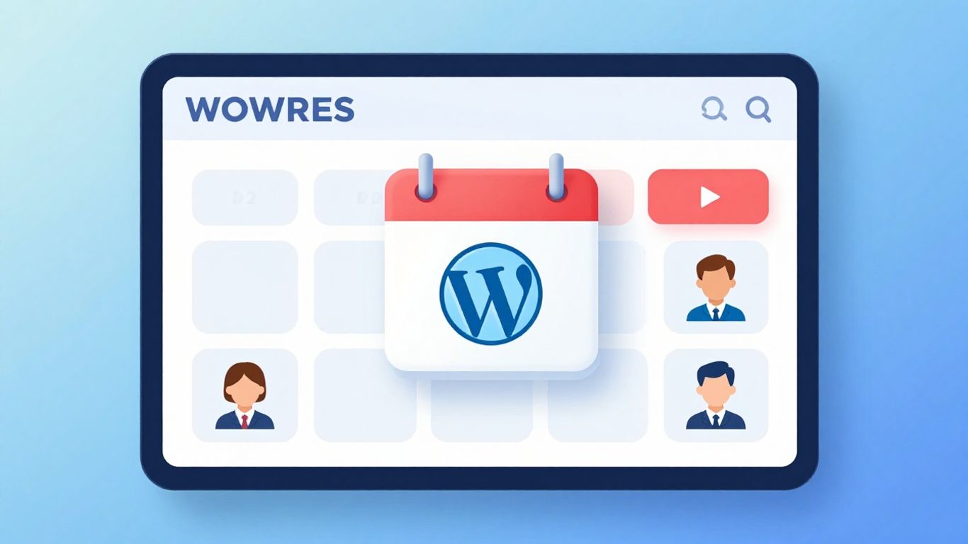 WordPress bookings plugin interface with calendar and appointments.